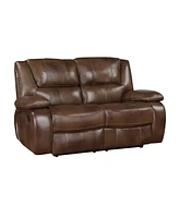 White Label Ouray 64" Leather Double Reclining Love Seat