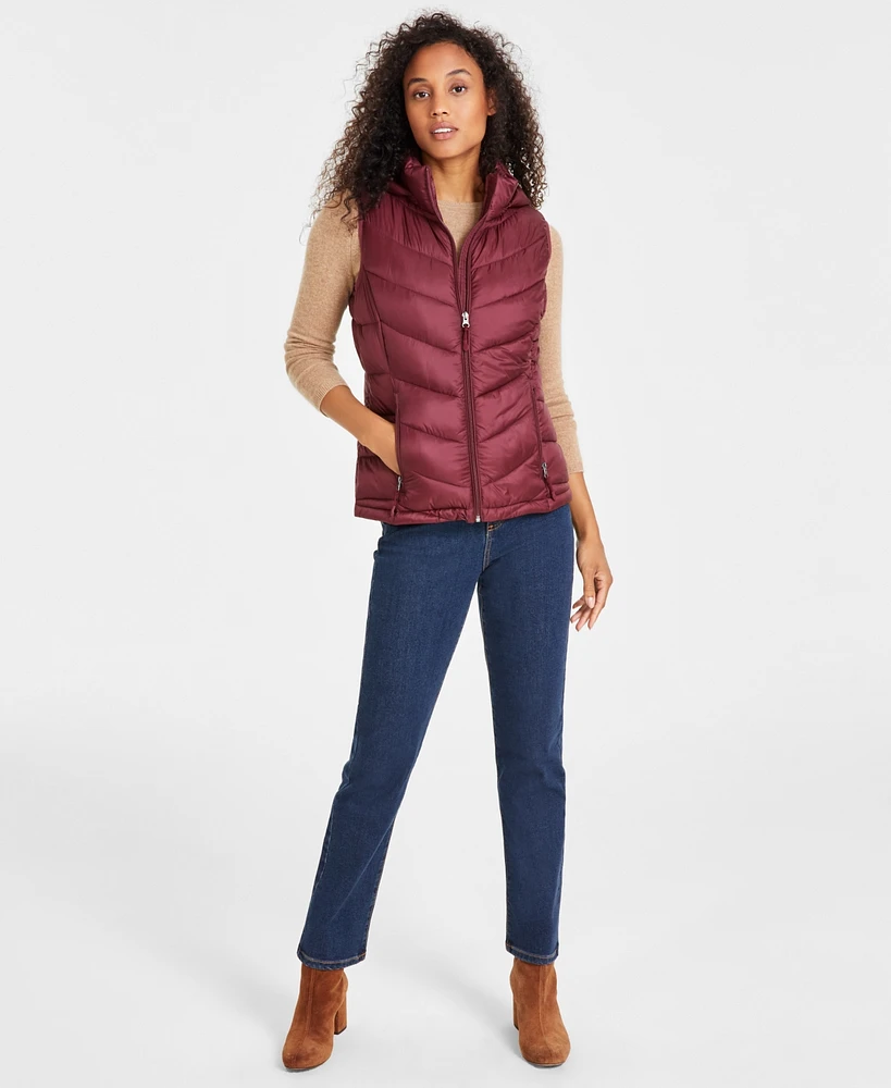 Charter Club Women's Packable Hooded Puffer Vest