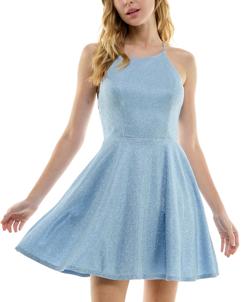 City Studios Juniors' Glittered Fit & Flare Dress