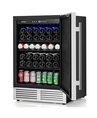 Slickblue Beverage Refrigerator with Removable Shelves and Adjustable Temperature