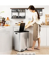 2 x 8 Gallon Dual Trash Can for Kitchen, Office, and Home Use