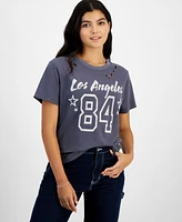 Grayson Threads, The Label Juniors' Los Angeles Sporty Distressed Tee