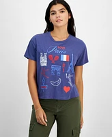 Grayson Threads, The Label Juniors' Paris Graphic-Print Tee