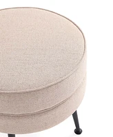Manhattan Comfort Bailey 18.11" Woven Polyester Blend Upholstered Rubberwood Ottoman
