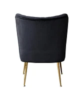 22" Wide Upholstered Tufted Velvet Accent Chair With Metal Leg