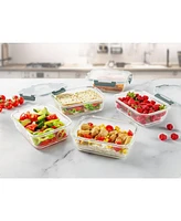 Zulay Kitchen 5-Piece Borosilicate Glass Clear Food Storage Containers