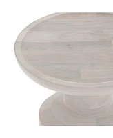 Simpli Home Haynes Solid Mango Wood Wooden Accent Table in White Wash