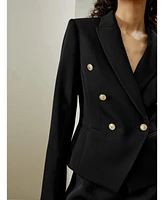 Lilysilk Women's Tailored Double-Breasted Blazer