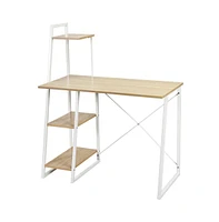 Slickblue Study Workstation Computer Desk with 4 Tier Shelves