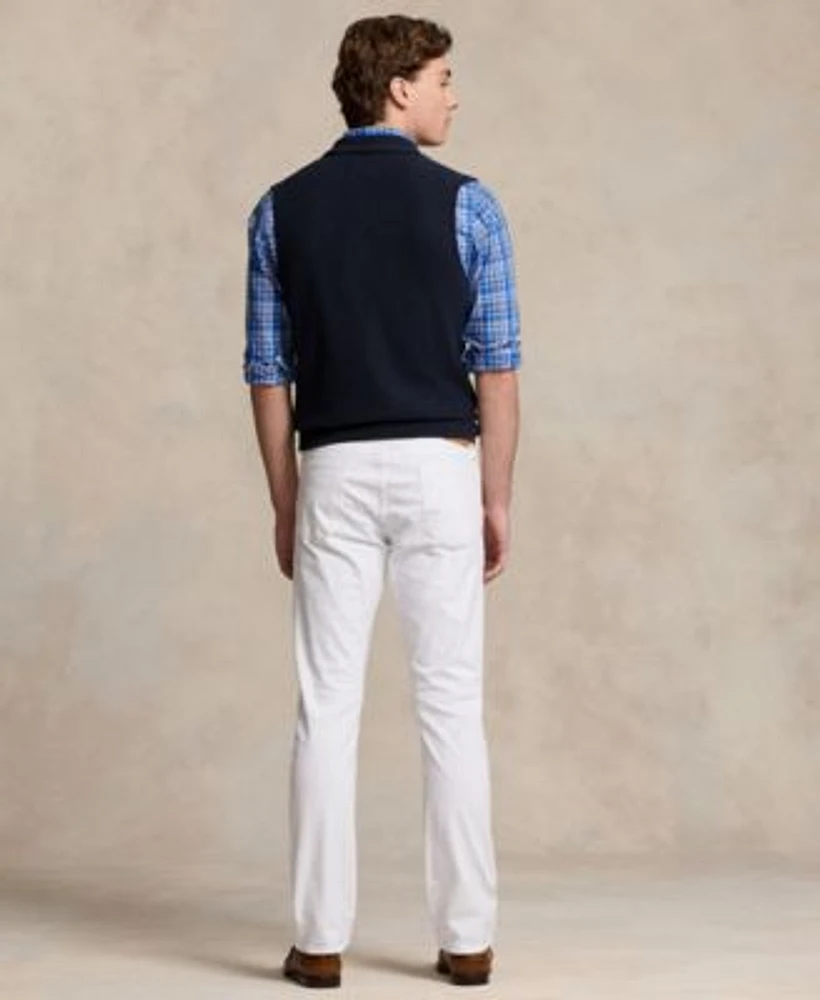 Polo Ralph Lauren Mens Sweater Vest Plaid Shirt Belt Straight Jeans Penny Loafers