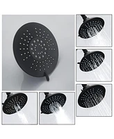 Streamdale Furniture Round Shower System Wall Mounted Rain Mixer Combo Set Matte Black