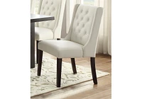 Modern Faux Leather White Tufted Set Of 2 Chairs Dining Seat Chair