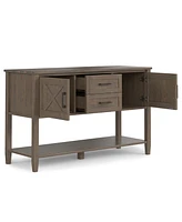 Simpli Home Ela Solid Wood Console Table in Smoky Brown