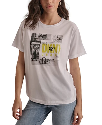 Dkny Jeans Women's Graffiti Logo Print T-Shirt