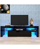 Streamdale Furniture Modern Tv Stand, 20S Led Tv Stand with Remote Control Lights