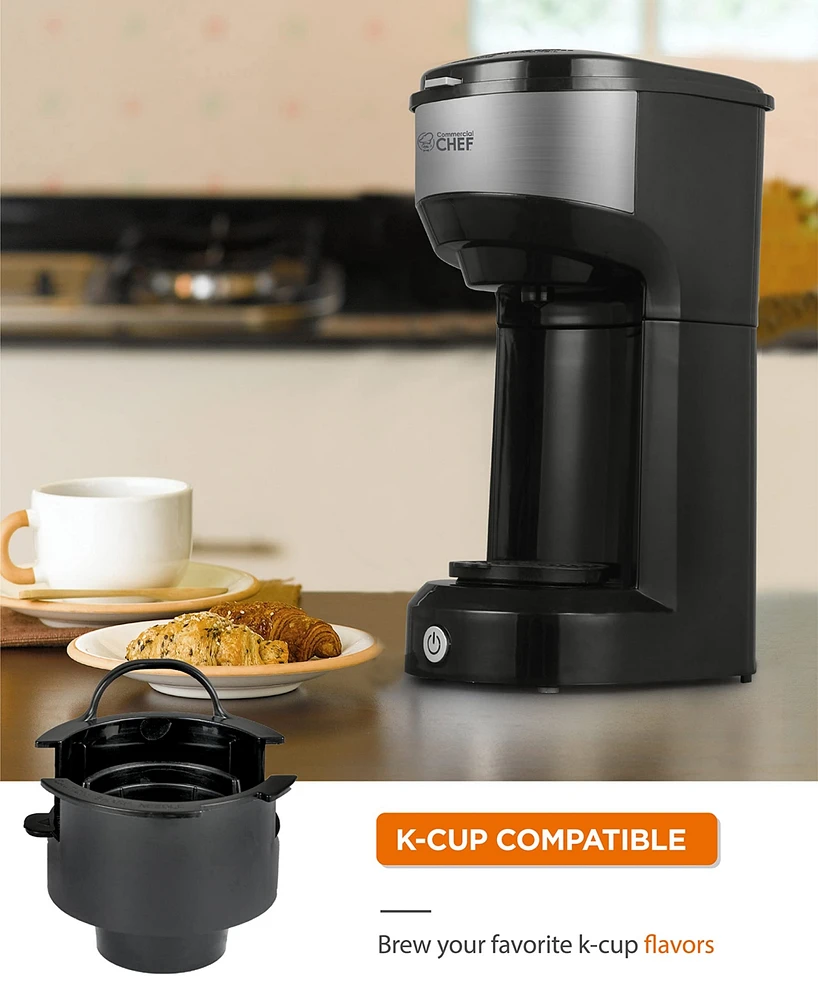 Commercial Chef Coffee Machine, K Cup Coffee Maker 13 Ounce Water Tank, Single Serve Coffee Maker and Portable Coffee Maker Single Serve with One Touc