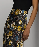 Lauren Ralph Lauren Women's Floral Charmeuse Midi Skirt