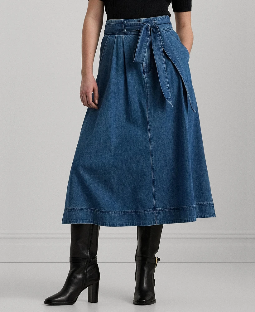 Lauren Ralph Women's Denim A-Line Skirt