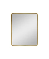 Streamdale Furniture 24x30 Inch Gold Metal Framed Wall Mount Or Recessed Bathroom Medicine Cabinet With Mirror