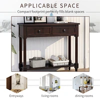Streamdale Furniture Daisy Series Console Table Traditional Design With Two Drawers And Bottom Shelf