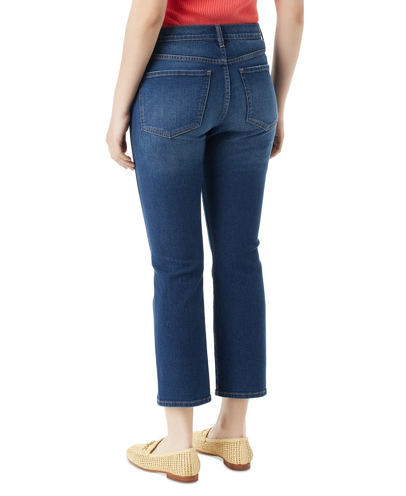 Sam Edelman Women's Linnie High-Rise Kick-Flare Cropped Denim Jeans
