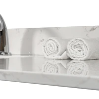Streamdale Furniture 43 X 22 Bathroom Stone Vanity Top Engineered Stone Carrara Marble With Rectangle