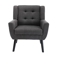 Modern Soft Linen Material Ergonomics Accent Chair Living Room Chair Bedroom Chair Home Chair