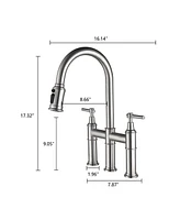 Streamdale Furniture Bridge Kitchen Faucet With Pulldown Spray Head In Spot