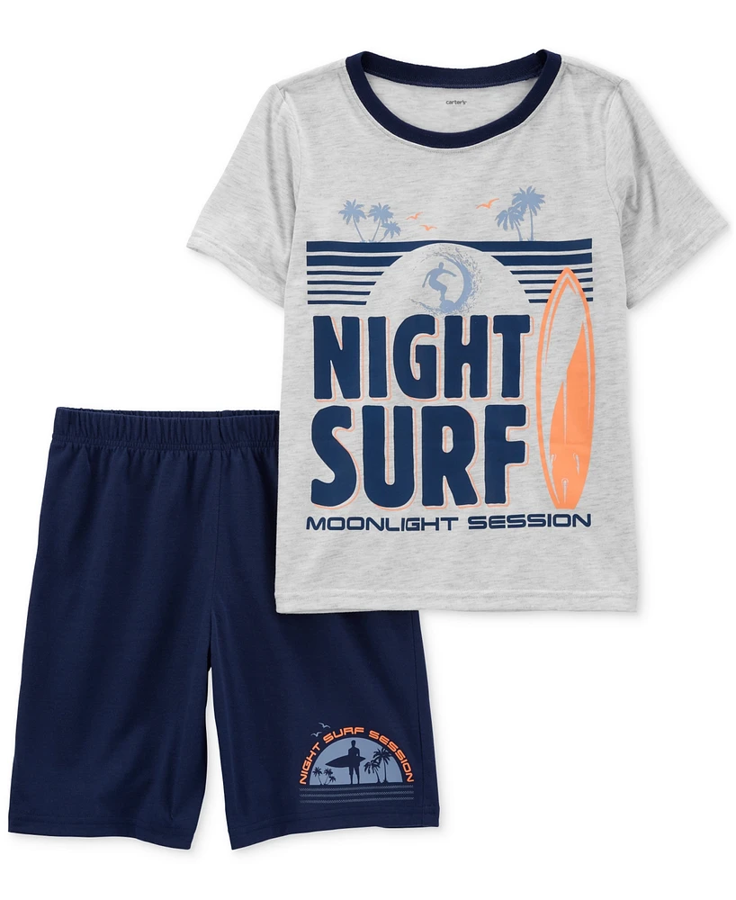 Carter's Little & Big Boys Night Surf Loose-Fit Pajamas, 2 Piece Set