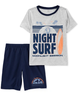 Carter's Little & Big Boys Night Surf Loose-Fit Pajamas, 2 Piece Set