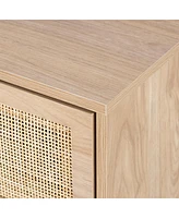 Byron C Rattan Twinset Beside Stand Nightsand Bedside Cabinet with Drawer 2pcs