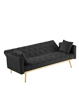 Convertible Folding Futon Sofa Bed, Sleeper Sofa Couch For Compact Living Space