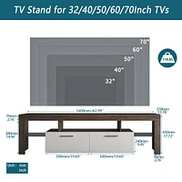 Streamdale Furniture 20 Minutes Quick Assembly Brown Simple Modern Tv Cabinet Floor Cabinet Floor Tv Wall Cabinet