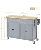 Wood Top Kitchen Island Cart