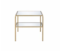 Streamdale Furniture Astrid End Table in Gold & Mirror