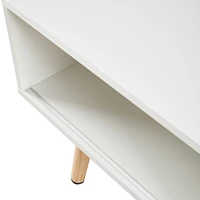 41.34" Rattan Coffee Table, White