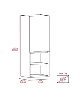 Mila Bathroom Cabinet, Two Interior Shelves, Two External Shelves, Single Door Cabinet - Black