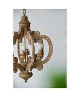 Streamdale Furniture 6-Light Farmhouse Wood Chandelier - Bulb Not Included