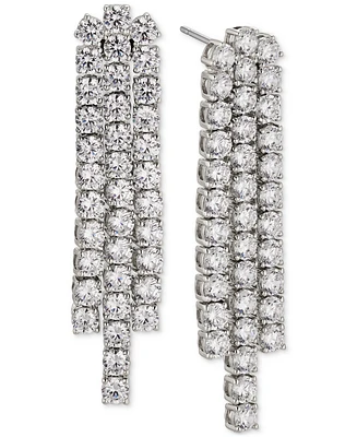 Eliot Danori Silver-Tone Cubic Zirconia Chandelier Earrings, Created for Macy's
