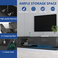 Tv Console With Storage Cabinets, 16 4 Modes Changing Lights Remote Rgb Led Tv Stand