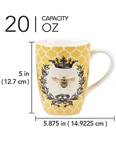 Certified International French Bees Set of 4 Mugs