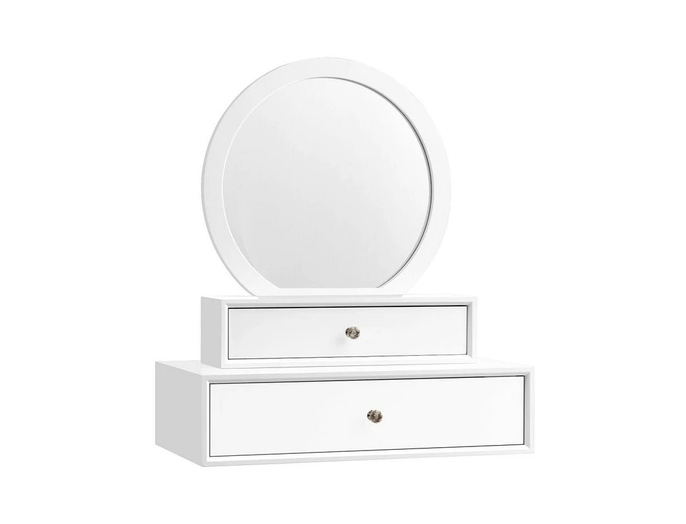 Slickblue Makeup Dressing Wall Mounted Vanity Mirror with 2 Drawers