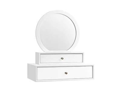 Slickblue Makeup Dressing Wall Mounted Vanity Mirror with 2 Drawers