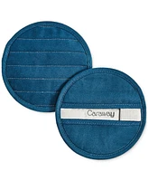 Caraway 2-Piece Cotton Solid-Color Round Potholder Set