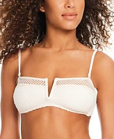 Sanctuary Women's Mesh V-Wire Bandeau Bikini Top