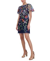 Jessica Howard Petite Embroidered Mesh Sheath Dress