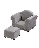 Kids Recliner Chair, Kids Upholstered Couch With Ottoman
