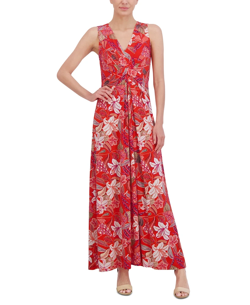 Jessica Howard Petite V-Neck Sleeveless Maxi Dress