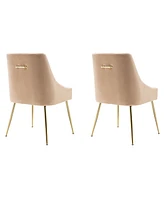 Upholstered Performance Velvet Accent Chair With Metal Leg (Set of 2)