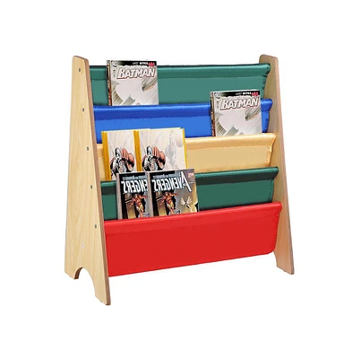 Yescom Wood Kids Book Shelf Sling Storage Rack Organizer Bookcase Display Holder